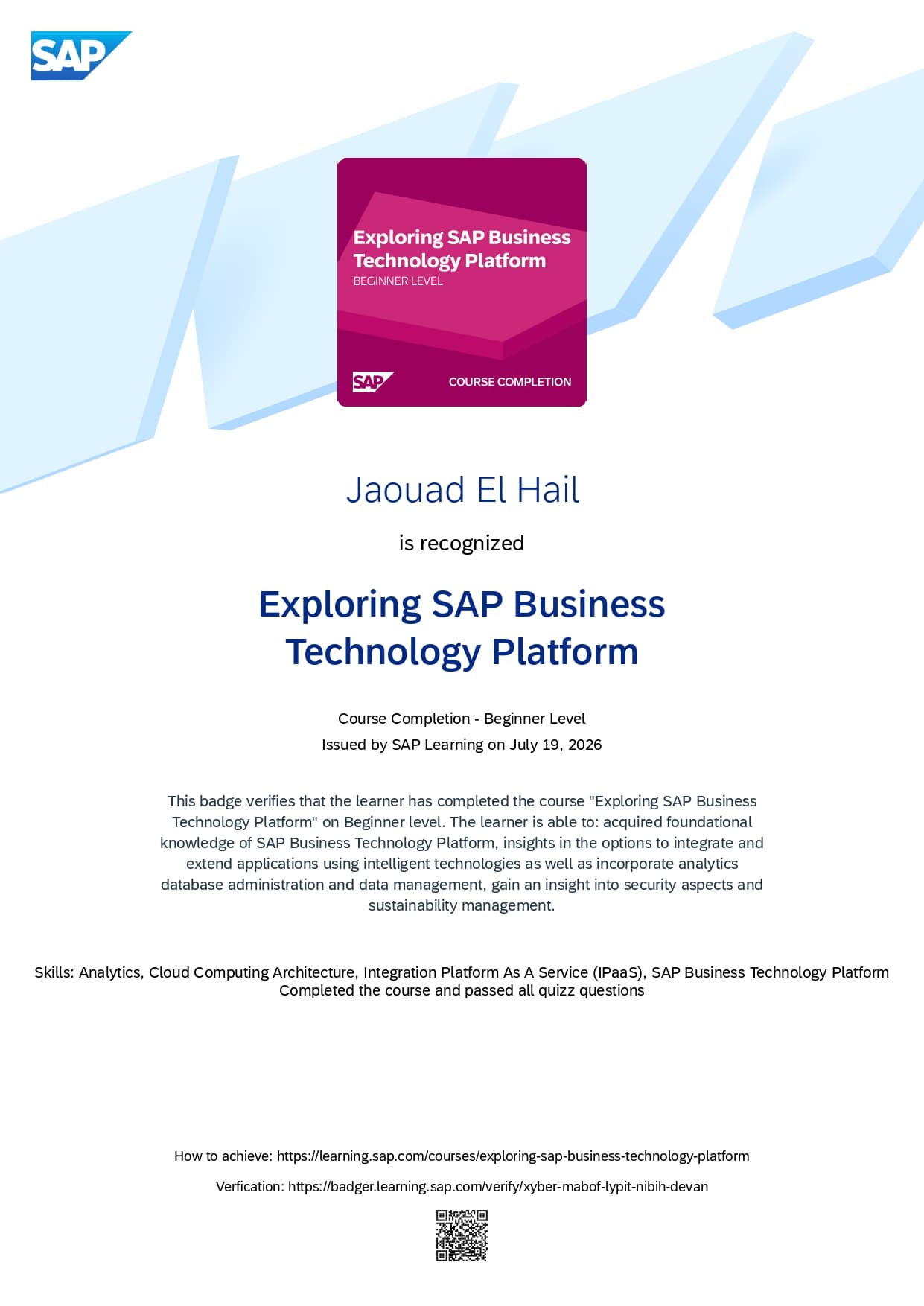 Exploring SAP Business Technology Platform